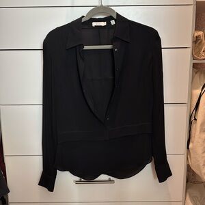 ALC black silk blouse